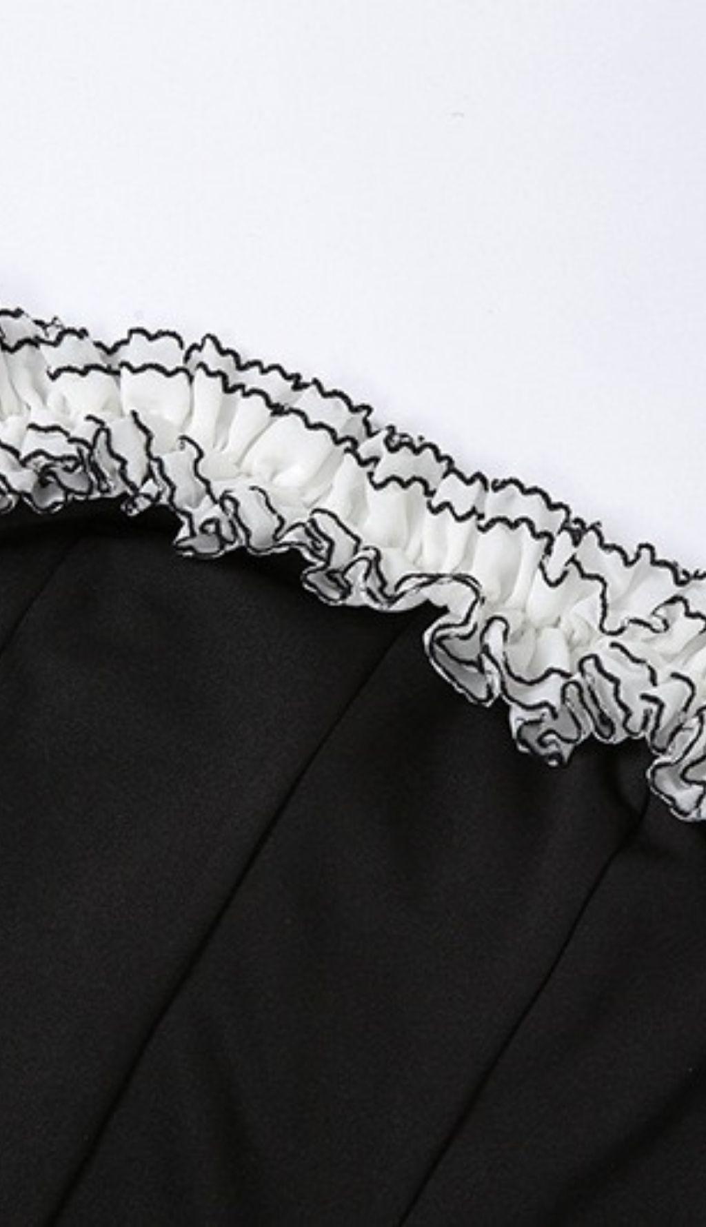 Irregular embroidered lace dress