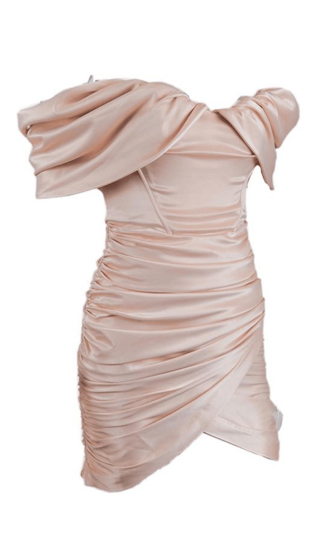 TUBE TOP PLEATED SKIRT IN PINK