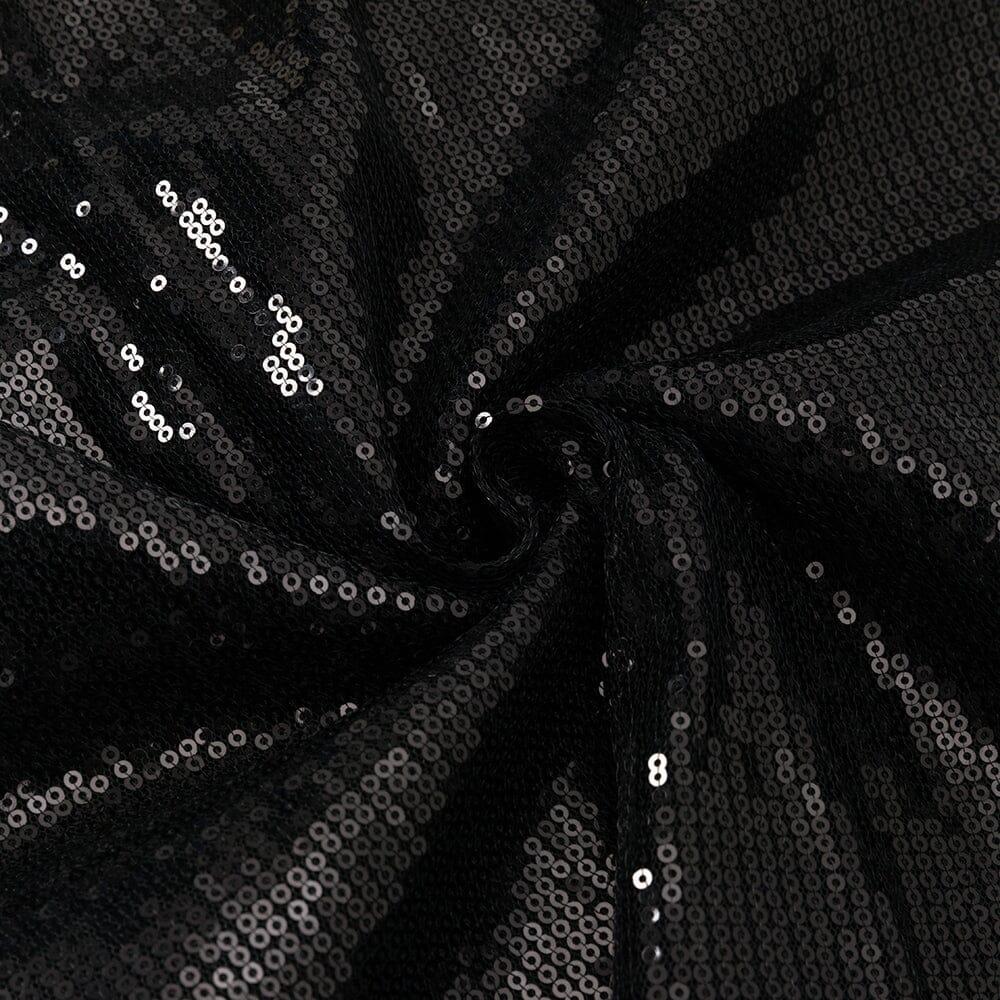SEQUIN HALTER FLOWER MINI DRESS IN BLACK