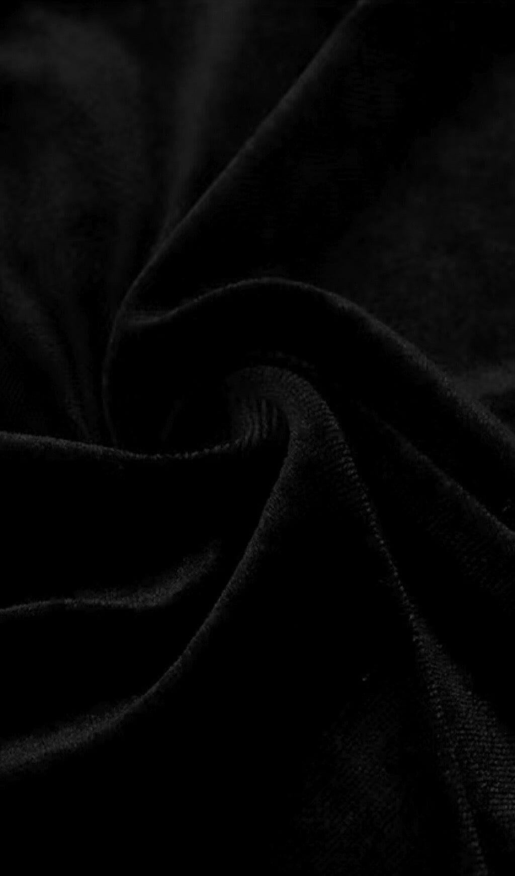SHEEP LEG SLEEVE VELVET SLIM MAXI DRESS IN BLACK